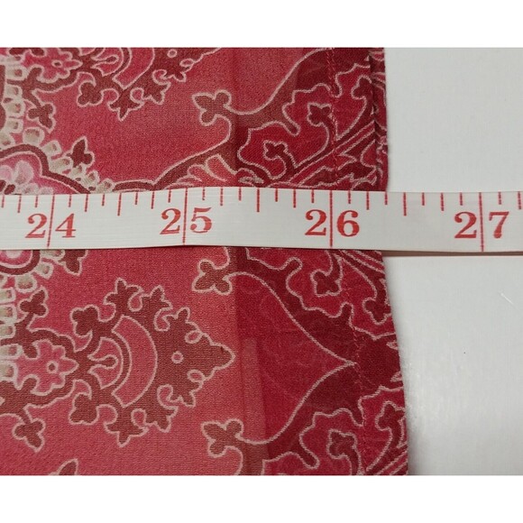 Vtg Liz Claiborne Women Size 10 Blouse 100% Silk Pink Semi Sheer Button Mom Boho - Picture 12 of 13